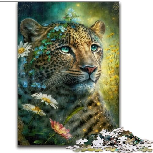 1000-teiliges Puzzle, Atemberaubendes Leoparden-Puzzle aus Holz, interaktives Familienspiel, Denksport-Geschenk, Lernspielzeug, 1000 Stück(50x75cm) von MrChunlong