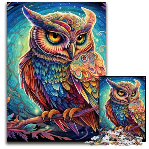1000-teiliges Puzzle, Bunte Kunst-Eule, Holzpuzzle für Erwachsene, anspruchsvolles DIY-Denkspiel, perfektes Familienspiel oder dekoratives Geschenk, 50x75cm/19,68x29,52 Zoll 1000-teiliges Puzzle, Bunte Kunst-Eule, Holzpuzzle für Erwachsene, anspruchsvolles DIY-Denkspiel, perfektes Familienspiel oder dekoratives Geschenk, 50x75cm/19,68x29,52 Zoll von MrChunlong