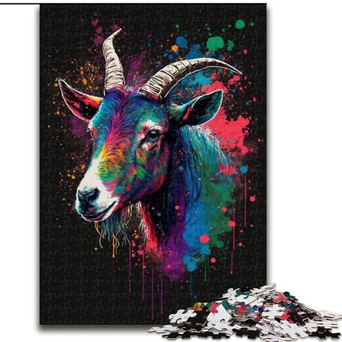 1000-teiliges Puzzle, Bunte Ziegen, aus Pappe, interaktives Familienspiel, Denksportgeschenk, Lernspielzeug, 1000 Teile(26x38cm) von MrChunlong