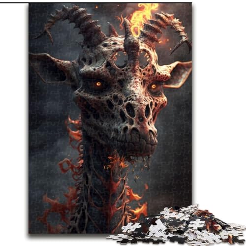 1000-teiliges Puzzle, Dämonische Giraffe, aus Pappe, interaktives Familienspiel, Denksportgeschenk, Lernspielzeug, 1000 Teile(26x38cm) von MrChunlong