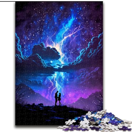 1000-teiliges Puzzle, Fantasie-Gewitterlandschaft, Puzzle aus Holz, interaktives Familienspiel, Denksportgeschenk, Lernspielzeug, 1000 Teile(50x75cm) von MrChunlong