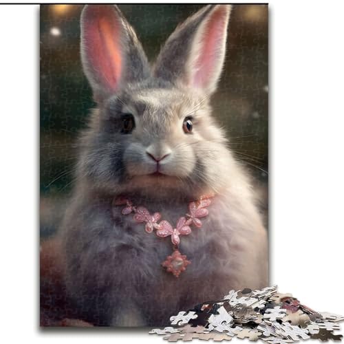 1000-teiliges Puzzle, Flauschiges Häschen-Puzzle aus Holz, interaktives Familienspiel, Denksport-Geschenk, Lernspielzeug, 1000 Teile(50x75cm) von MrChunlong