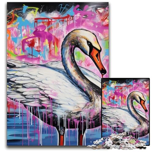 1000-teiliges Puzzle, Graffiti-Malerei, Yak, Holzpuzzle für Erwachsene, anspruchsvolles DIY-Denkspiel, perfektes Familienspiel oder dekoratives Geschenk, 50x75cm/19,68x29,52 Zoll 1000-teiliges Puzzle, Graffiti-Malerei, Yak, Holzpuzzle für Erwachsene, anspruchsvolles DIY-Denkspiel, perfektes Familienspiel oder dekoratives Geschenk, 50x75cm/19,68x29,52 Zoll von MrChunlong