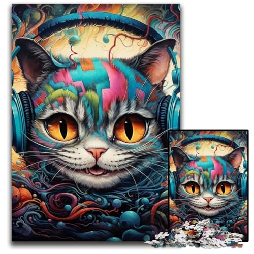 1000-teiliges Puzzle, Katze, Holzpuzzle für Erwachsene, anspruchsvolles DIY-Denkspiel, perfektes Familienspiel oder dekoratives Geschenk, 50x75cm/19,68x29,52 Zoll 1000-teiliges Puzzle, Katze, Holzpuzzle für Erwachsene, anspruchsvolles DIY-Denkspiel, perfektes Familienspiel oder dekoratives Geschenk, 50x75cm/19,68x29,52 Zoll von MrChunlong