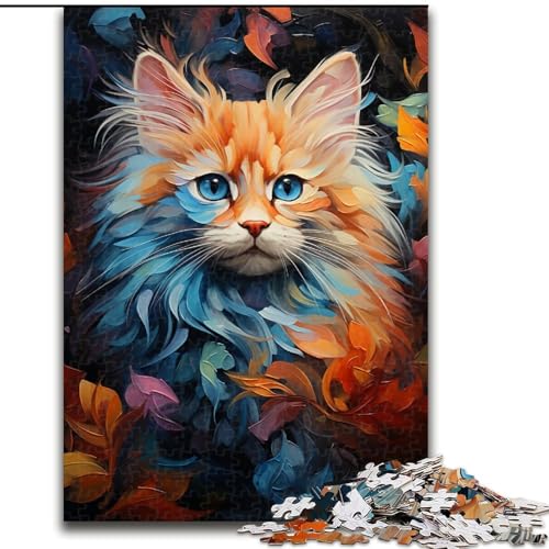 1000-teiliges Puzzle, Kunstkatze, buntes Puzzle aus Holz, interaktives Familienspiel, Denksportgeschenk, Lernspielzeug, 1000 Teile(50x75cm) von MrChunlong