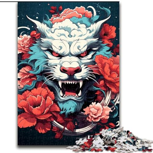 1000-teiliges Puzzle, Tier- und Drachenpuzzle aus Holz, interaktives Familienspiel, Denksport-Geschenk, Lernspielzeug, 1000 Teile(50x75cm) von MrChunlong
