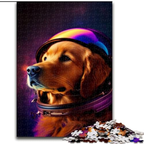 1000-teiliges Puzzle, Weltraum-Golden Retriever-Puzzle aus Holz, interaktives Familienspiel, Denksport-Geschenk, Lernspielzeug, 1000 Stück(50x75cm) von MrChunlong