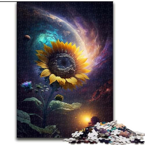 1000-teiliges Puzzle, Weltraum-Sonnenblumen-Puzzle aus Pappe, interaktives Familienspiel, Denksport-Geschenk, Lernspielzeug, 1000 Teile(26x38cm) von MrChunlong