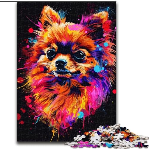 1000-teiliges Puzzle, Zwergspitz-Hund, Kunstpuzzle aus Holz, interaktives Familienspiel, Denksportgeschenk, Lernspielzeug, 1000 Teile(50x75cm) von MrChunlong