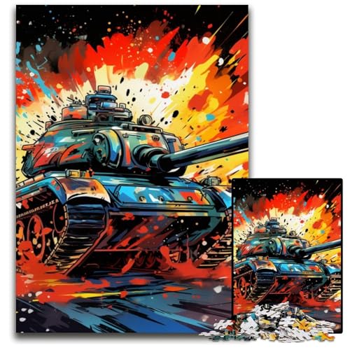1000-teiliges Puzzle, bunter Kunstpanzer, Holzpuzzle für Erwachsene, anspruchsvolles DIY-Denkspiel, perfektes Familienspiel oder dekoratives Geschenk, 50x75cm/19,68x29,52 Zoll 1000-teiliges Puzzle, bunter Kunstpanzer, Holzpuzzle für Erwachsene, anspruchsvolles DIY-Denkspiel, perfektes Familienspiel oder dekoratives Geschenk, 50x75cm/19,68x29,52 Zoll von MrChunlong