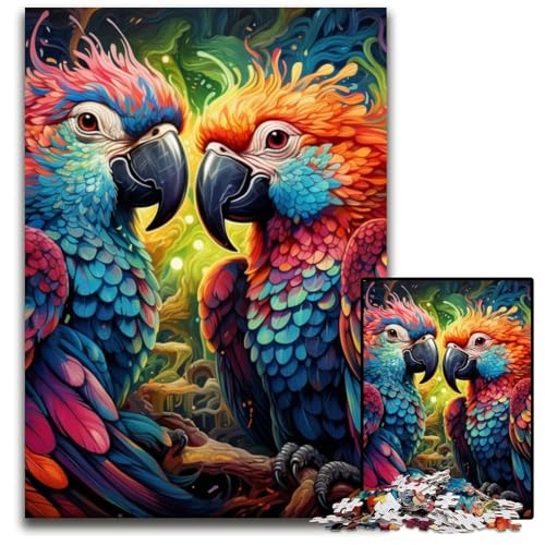 1000-teiliges Puzzle, bunter Papagei, Papppuzzle für Erwachsene, anspruchsvolles DIY-Denkspiel, perfektes Familienspiel oder dekoratives Geschenk, 26x38cm/10,23x14,96 Zoll 1000-teiliges Puzzle, bunter Papagei, Papppuzzle für Erwachsene, anspruchsvolles DIY-Denkspiel, perfektes Familienspiel oder dekoratives Geschenk, 26x38cm/10,23x14,96 Zoll von MrChunlong