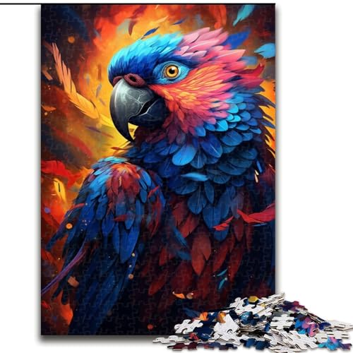 1000-teiliges Puzzle, bunter Papagei mit bunten Federn, aus Holz, perfekte Dekoration für Zuhause oder das Büro, 50x75cm, DIY-Kunstdekor 1000-teiliges Puzzle, bunter Papagei mit bunten Federn, aus Holz, perfekte Dekoration für Zuhause oder das Büro, 50x75cm, DIY-Kunstdekor von MrChunlong