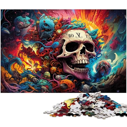 1000-teiliges Puzzle, bunter Totenkopf, Holzpuzzle für Erwachsene, anspruchsvolles DIY-Denkspiel, perfektes Familienspiel oder dekoratives Geschenk, 50x75cm/19,68x29,52 Zoll 1000-teiliges Puzzle, bunter Totenkopf, Holzpuzzle für Erwachsene, anspruchsvolles DIY-Denkspiel, perfektes Familienspiel oder dekoratives Geschenk, 50x75cm/19,68x29,52 Zoll von MrChunlong