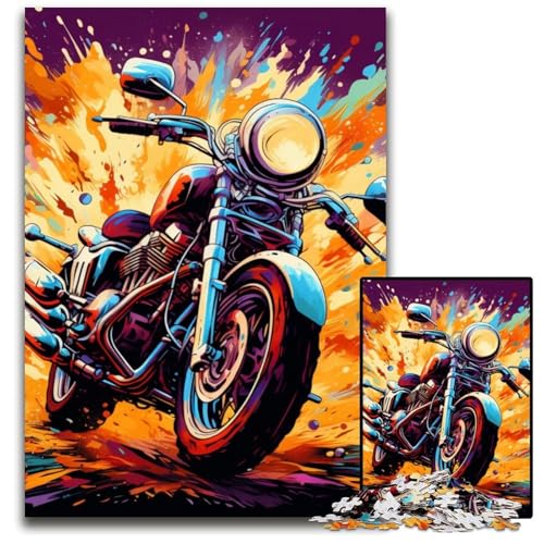 1000-teiliges Puzzle, buntes Motorrad, Holzpuzzle für Erwachsene, anspruchsvolles DIY-Denkspiel, perfektes Familienspiel oder dekoratives Geschenk, 50x75cm/19,68x29,52 Zoll 1000-teiliges Puzzle, buntes Motorrad, Holzpuzzle für Erwachsene, anspruchsvolles DIY-Denkspiel, perfektes Familienspiel oder dekoratives Geschenk, 50x75cm/19,68x29,52 Zoll von MrChunlong