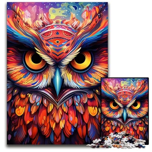 1000-teiliges Puzzle, farbenfrohe Eulen-Kunst, anspruchsvolles Denkspiel für Teenager, unterhaltsames interaktives Spiel für die ganze Familie, 26x38cm/10,23x14,96 Zoll 1000-teiliges Puzzle, farbenfrohe Eulen-Kunst, anspruchsvolles Denkspiel für Teenager, unterhaltsames interaktives Spiel für die ganze Familie, 26x38cm/10,23x14,96 Zoll von MrChunlong