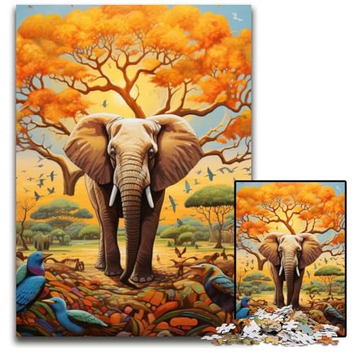 1000-teiliges Puzzle, farbenfroher Elefant, Papppuzzle für Erwachsene, anspruchsvolles DIY-Denkspiel, perfektes Familienspiel oder dekoratives Geschenk, 26x38cm/10,23x14,96 Zoll 1000-teiliges Puzzle, farbenfroher Elefant, Papppuzzle für Erwachsene, anspruchsvolles DIY-Denkspiel, perfektes Familienspiel oder dekoratives Geschenk, 26x38cm/10,23x14,96 Zoll von MrChunlong