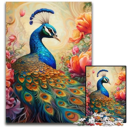1000-teiliges Puzzle, farbenfroher Pfau, Holzpuzzle für Erwachsene, anspruchsvolles DIY-Denkspiel, perfektes Familienspiel oder dekoratives Geschenk, 50x75cm/19,68x29,52 Zoll 1000-teiliges Puzzle, farbenfroher Pfau, Holzpuzzle für Erwachsene, anspruchsvolles DIY-Denkspiel, perfektes Familienspiel oder dekoratives Geschenk, 50x75cm/19,68x29,52 Zoll von MrChunlong
