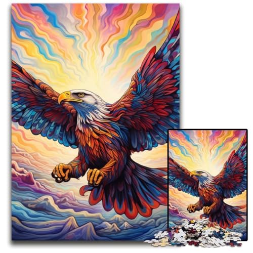 1000-teiliges Puzzle, farbenfrohes Adler-Puzzle, anspruchsvolles Denkspiel für Teenager, unterhaltsames interaktives Spiel für die ganze Familie, 50x75cm/19,68x29,52 Zoll von MrChunlong