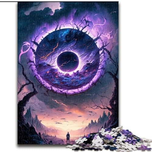 1000-teiliges Puzzle, farbenfrohes Fantasy-Puzzle Kosmisches Schwarzes Loch, aus Pappe, interaktives Familienspiel, Denksportgeschenk, Lernspielzeug, 1000 Teile(26x38cm) von MrChunlong