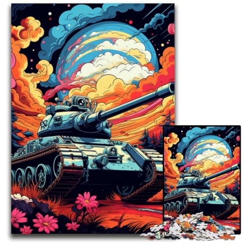 1000-teiliges Puzzle, farbenfrohes Kunst-Panzer-Puzzle, anspruchsvolles Denkspiel für Teenager, unterhaltsames interaktives Spiel für die ganze Familie, 26x38cm/10,23x14,96 Zoll von MrChunlong
