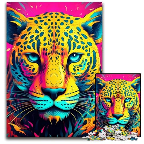 1000-teiliges Puzzle, gelb-rosa Leopardenmuster, Karton-Puzzle zum Entspannen und Herausfordern, farbenfrohe Kunst zur Heimdekoration, Freunde, 26x38cm/10,23x14,96 Zoll 1000-teiliges Puzzle, gelb-rosa Leopardenmuster, Karton-Puzzle zum Entspannen und Herausfordern, farbenfrohe Kunst zur Heimdekoration, Freunde, 26x38cm/10,23x14,96 Zoll von MrChunlong