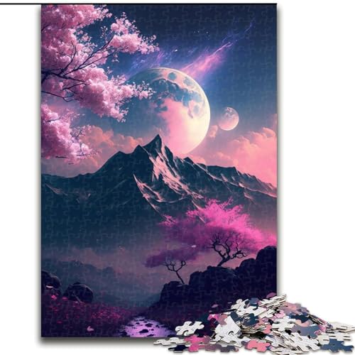 1000-teiliges Puzzle, japanische Landschaft, Neon-Puzzle aus Pappe, interaktives Familienspiel, Denksport-Geschenk, Lernspielzeug, 1000 Stück(26x38cm) von MrChunlong
