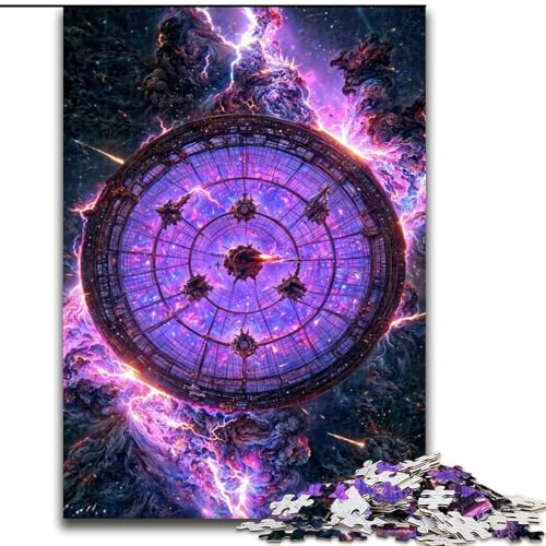 1000-teiliges Puzzle, lila Weltraumfenster-Puzzle aus Pappe, interaktives Familienspiel, Denksportgeschenk, Lernspielzeug, 1000 Teile(26x38cm) von MrChunlong