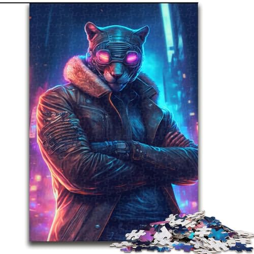 1000-teiliges Puzzle, modisches Leoparden-Puzzle aus Pappe, Familieninteraktion und Gehirn-Herausforderung, Familienaktivitäts-Herausforderung, 1000 Teile(26x38cm) von MrChunlong