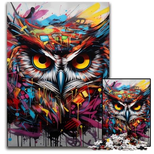 1000-teiliges Puzzle „Eule“, anspruchsvolles Denkspiel für Teenager, unterhaltsames interaktives Spiel für die ganze Familie, 50x75cm/19,68x29,52 Zoll von MrChunlong
