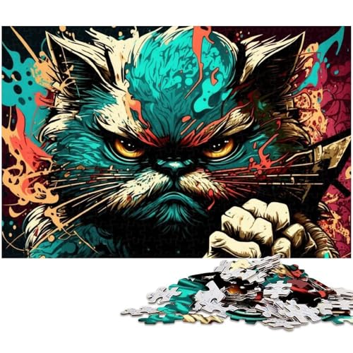 1000-teiliges Puzzle „Fantasie-Katze“ aus Pappe. Entspannen und herausfordern, farbenfrohe Kunst zur Heimdekoration, Freunde, 26x38cm/10,23x14,96 Zoll 1000-teiliges Puzzle „Fantasie-Katze“ aus Pappe. Entspannen und herausfordern, farbenfrohe Kunst zur Heimdekoration, Freunde, 26x38cm/10,23x14,96 Zoll von MrChunlong