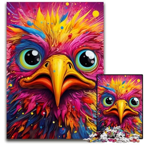 1000-teiliges Puzzle „Gelber Vogel“ aus Pappe, Puzzle für Erwachsene, anspruchsvolles DIY-Denkspiel, perfektes Familienspiel oder dekoratives Geschenk, 26x38cm/10,23x14,96 Zoll von MrChunlong