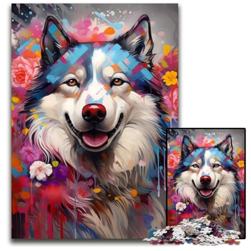 1000-teiliges Puzzle „Husky“, anspruchsvolles Denkspiel für Teenager, interaktives Familienspiel, 26x38cm/10,23x14,96 Zoll 1000-teiliges Puzzle „Husky“, anspruchsvolles Denkspiel für Teenager, interaktives Familienspiel, 26x38cm/10,23x14,96 Zoll von MrChunlong
