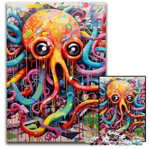 1000-teiliges Puzzle „Oktopus-Graffiti“, anspruchsvolles Denkspiel für Teenager, unterhaltsames interaktives Spiel für die ganze Familie, 50x75cm/19,68x29,52 Zoll 1000-teiliges Puzzle „Oktopus-Graffiti“, anspruchsvolles Denkspiel für Teenager, unterhaltsames interaktives Spiel für die ganze Familie, 50x75cm/19,68x29,52 Zoll von MrChunlong