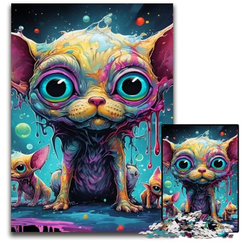 1000-teiliges Puzzle „Psychedelischer Chihuahua“, anspruchsvolles Denkspiel für Teenager, unterhaltsames interaktives Spiel für die ganze Familie, 50x75cm/19,68x29,52 Zoll von MrChunlong