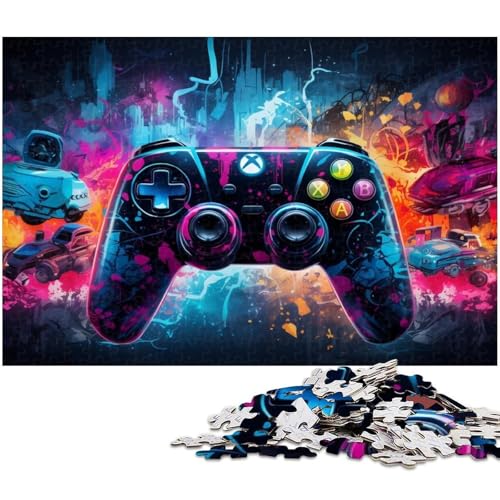 1000-teiliges Puzzle „Sternennacht“ aus Karton, Gamepad-Puzzle für Erwachsene, anspruchsvolles DIY-Denkspiel, perfektes Familienspiel oder dekoratives Geschenk, 26x38cm/10,23x14,96 Zoll von MrChunlong