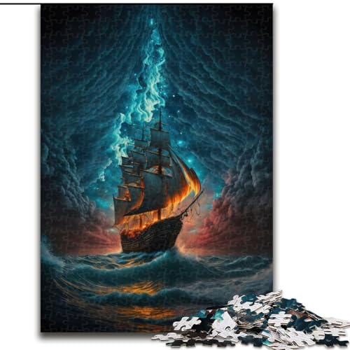 1000-teiliges Puzzle Boot, Mondnacht aus Pappe, interaktives Familienspiel, Denksportgeschenk, Lernspielzeug, 1000 Teile(26x38cm) von MrChunlong
