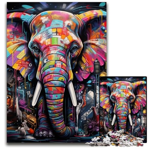 1000-teiliges Puzzle Elefant aus Pappe, Puzzle für Erwachsene, anspruchsvolles DIY-Denkspiel, perfektes Familienspiel oder dekoratives Geschenk, 26x38cm/10,23x14,96 Zoll von MrChunlong
