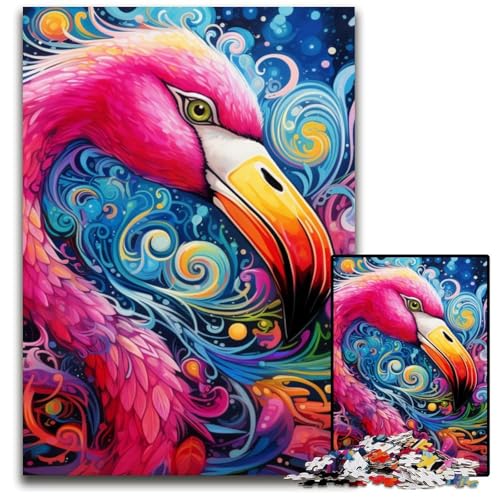 1000-teiliges Puzzle Flamingo, Holzpuzzle zum Entspannen und Herausfordern, farbenfrohe Heimdekorationskunst, Freunde, 50x75cm/19,68x29,52 Zoll 1000-teiliges Puzzle Flamingo, Holzpuzzle zum Entspannen und Herausfordern, farbenfrohe Heimdekorationskunst, Freunde, 50x75cm/19,68x29,52 Zoll von MrChunlong