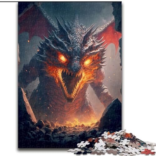 1000-teiliges Puzzle Fury Dragon I, aus Pappe, interaktives Familienspiel, Denksportgeschenk, Lernspielzeug, 1000 Teile(26x38cm) von MrChunlong