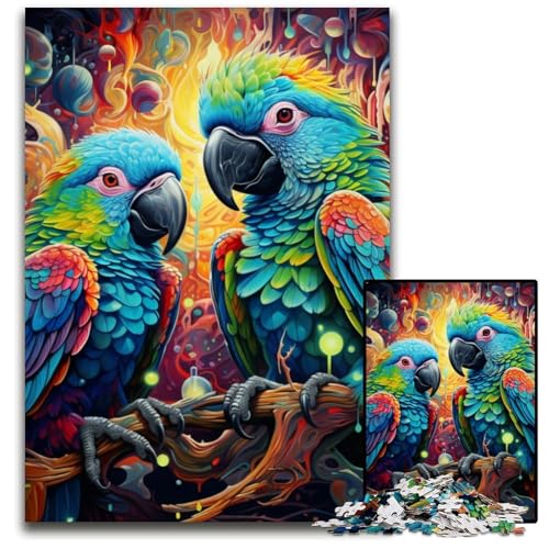 1000-teiliges Puzzle-Geschenk, Bunte Papageien-Puzzles für Erwachsene, zum Entspannen und Herausfordern, farbenfrohe Kunst zur Heimdekoration, Freunde, 26x38cm/10,23x14,96 Zoll 1000-teiliges Puzzle-Geschenk, Bunte Papageien-Puzzles für Erwachsene, zum Entspannen und Herausfordern, farbenfrohe Kunst zur Heimdekoration, Freunde, 26x38cm/10,23x14,96 Zoll von MrChunlong