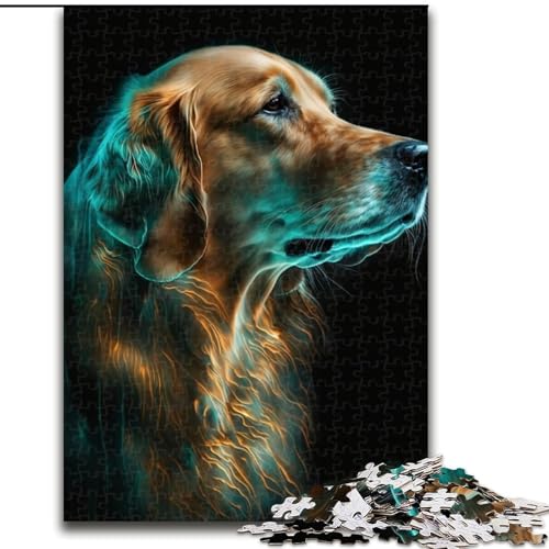 1000-teiliges Puzzle Golden Retriever Puzzle aus Holz, interaktives Familienspiel, Denksportgeschenk, Lernspielzeug 1000 Stück(50x75cm) von MrChunlong