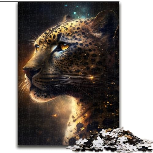 1000-teiliges Puzzle Goldener Leopard aus Pappe, interaktives Familienspiel, Denksportgeschenk, Lernspielzeug, 1000 Teile(26x38cm) von MrChunlong