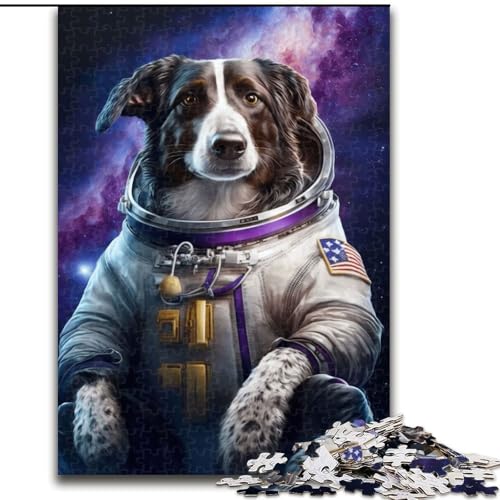 1000-teiliges Puzzle Hund im Weltraum, aus Pappe, interaktives Familienspiel, Denksportgeschenk, Lernspielzeug, 1000 Teile(26x38cm) von MrChunlong