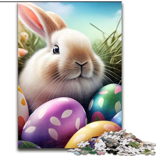 1000-teiliges Puzzle Kaninchen Osterhase Tierpuzzle aus Pappe, interaktives Familienspiel, Denksportgeschenk, Lernspielzeug 1000 Stück(26x38cm) von MrChunlong