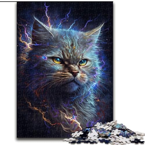 1000-teiliges Puzzle Lightning Maine Coon Puzzle aus Pappe, interaktives Familienspiel, Denksportgeschenk, Lernspielzeug 1000 Stück(26x38cm) von MrChunlong