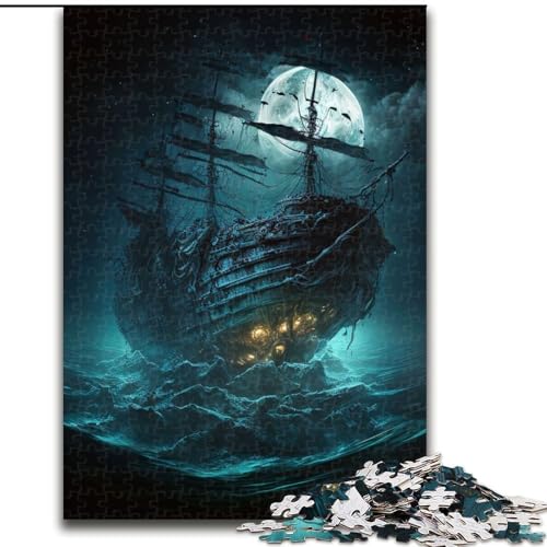 1000-teiliges Puzzle Piratenschiff-Puzzle aus Holz, interaktives Familienspiel, Denksportgeschenk, Lernspielzeug 1000 Stück(50x75cm) von MrChunlong