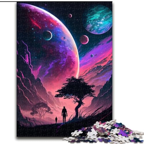 1000-teiliges Puzzle Planet Tree aus Pappe, interaktives Familienspiel, Denksportgeschenk, Lernspielzeug, 1000 Teile(26x38cm) von MrChunlong