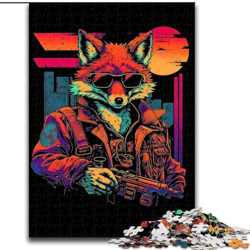 1000-teiliges Puzzle Red Fox Gangster Poster aus Holz, perfekte Dekoration für Zuhause oder das Büro, 50x75cm, DIY-Kunstdekor 1000-teiliges Puzzle Red Fox Gangster Poster aus Holz, perfekte Dekoration für Zuhause oder das Büro, 50x75cm, DIY-Kunstdekor von MrChunlong