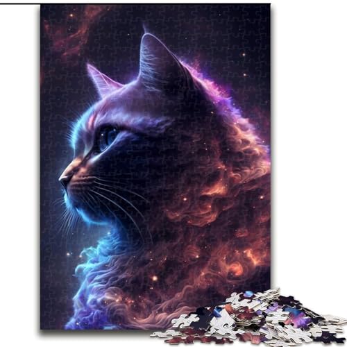 1000-teiliges Puzzle Space Cat aus Pappe, interaktives Familienspiel, Denksportgeschenk, Lernspielzeug, 1000 Teile(26x38cm) von MrChunlong