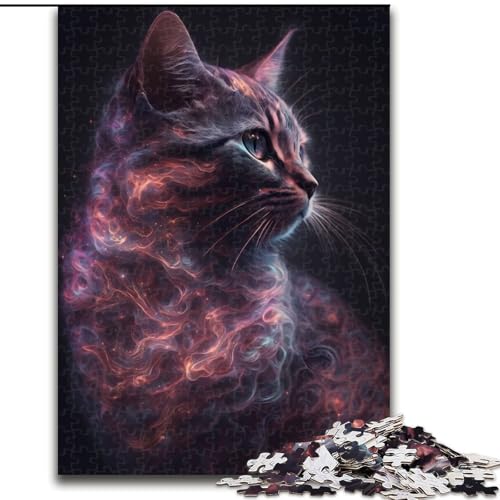 1000-teiliges Puzzle Verträumte Katze aus Holz, interaktives Familienspiel, Denksportgeschenk, Lernspielzeug, 1000 Stück(50x75cm) von MrChunlong